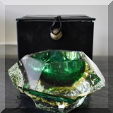 G06. Art glass votive holder. 